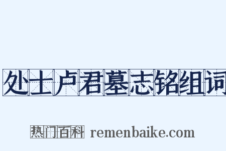 处士卢君墓志铭组词是什么意思的图片